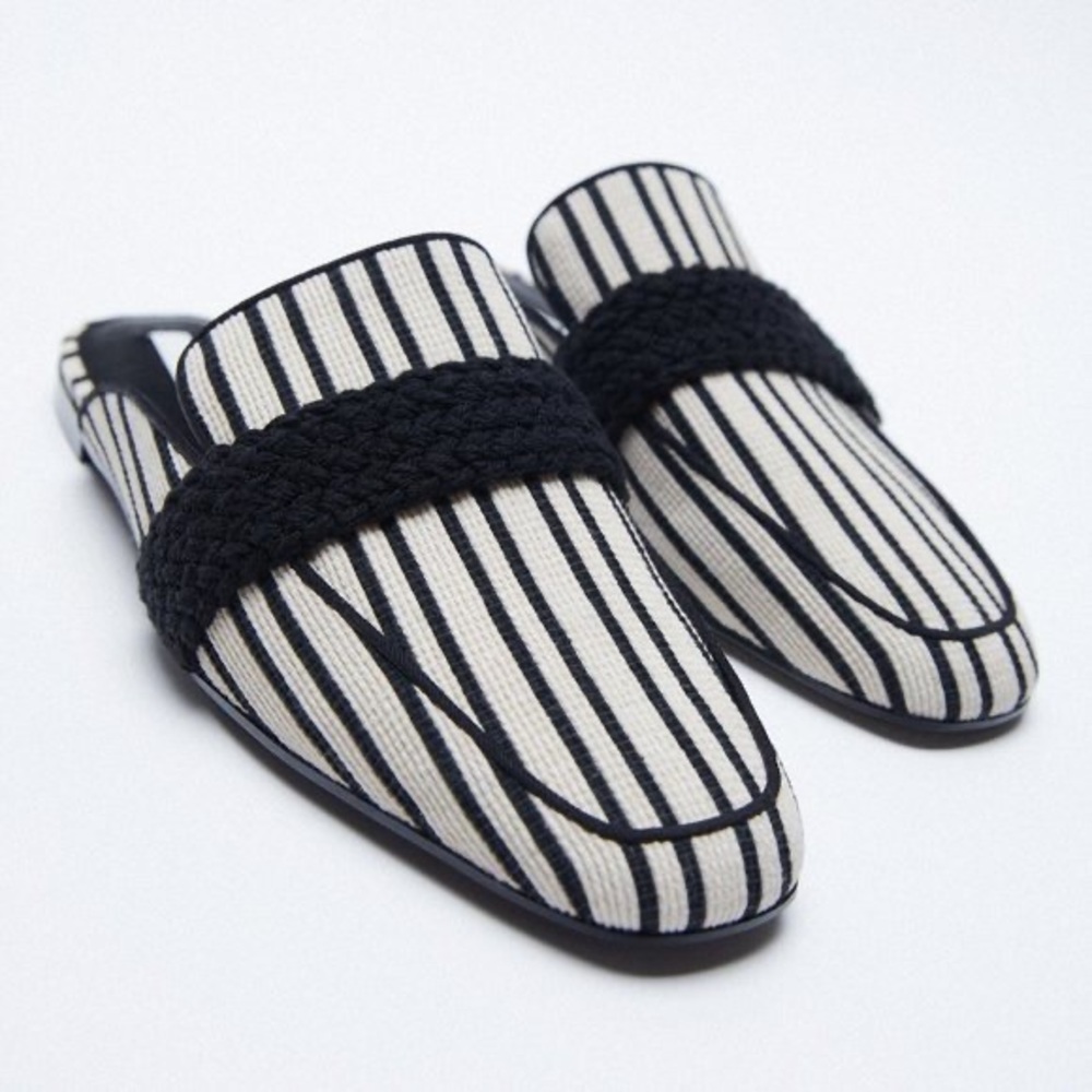 Zara striped mules